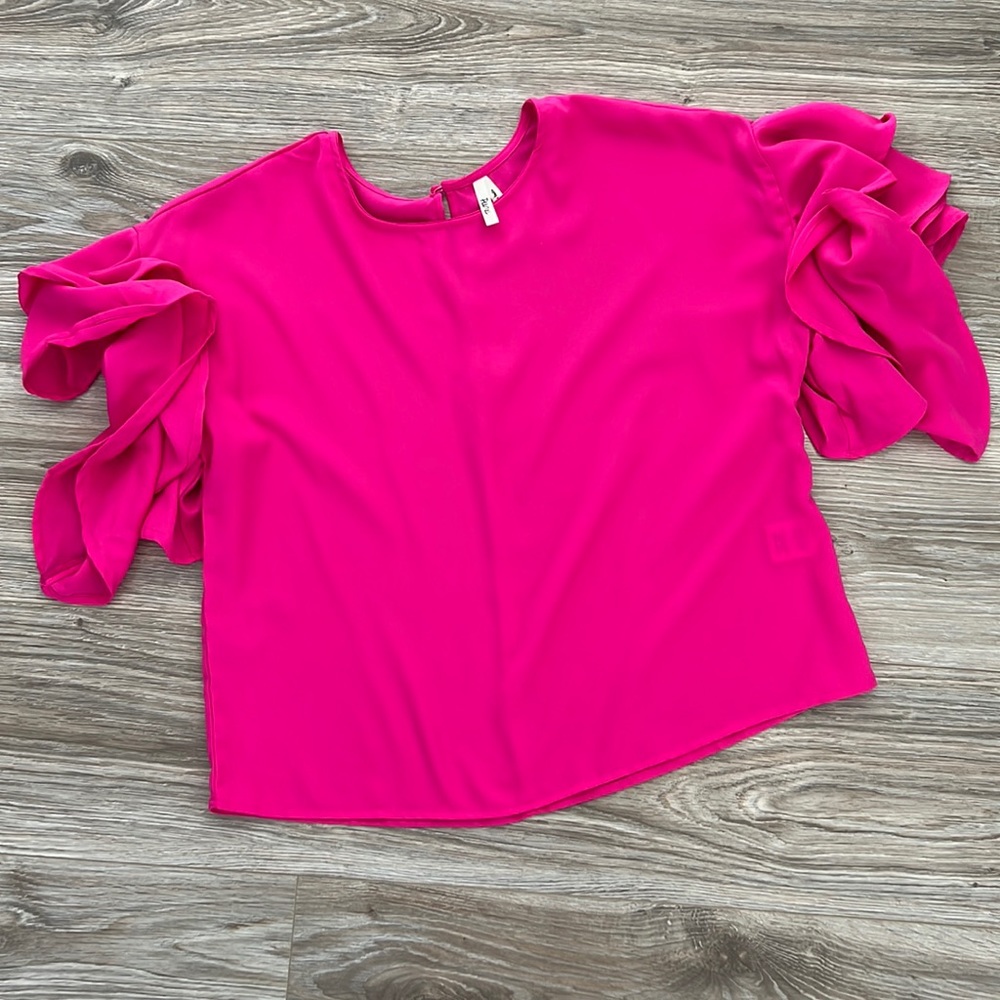 Hot pink cropped blouse